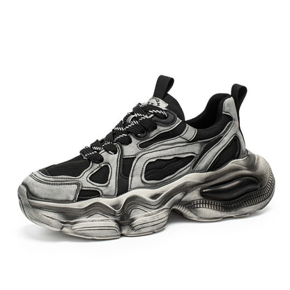 Personalized Brush Color Mesh Casual Height Increasing Men's Sneaker