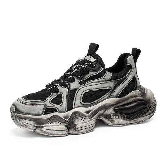 Personalized Brush Color Mesh Casual Height Increasing Men's Sneaker