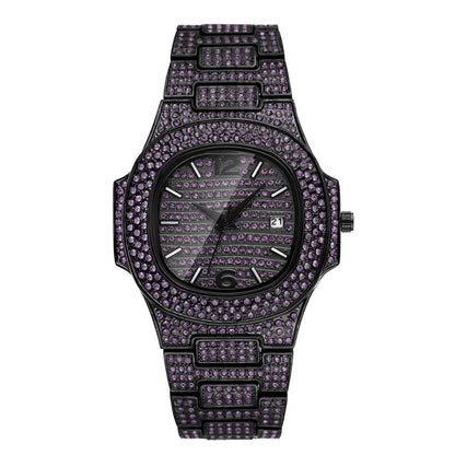 Niche Hip Hop Color Diamond Full Diamond Men's Watch