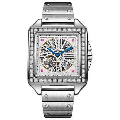 New Square Diamond-studded Design Automatic Watch