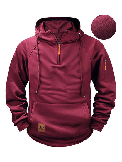 Men's Zipper Multi-pocket Casual Sweatshirt