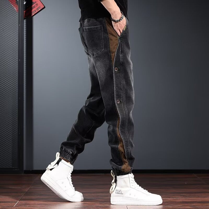 American Stitching Harlan Loose All-matching Casual Trendy Ankle Banded Pants
