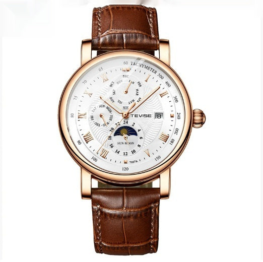 Men's Thin Calendar Large Dial Mechanical Watch