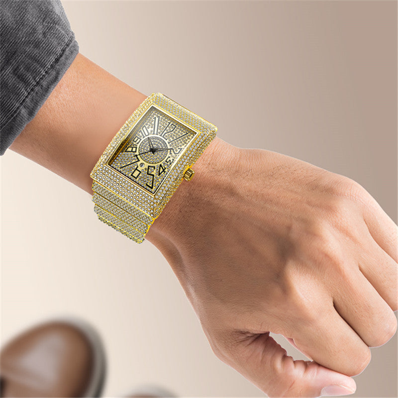 Diamond-embedded Watch Men's Super Starry Square