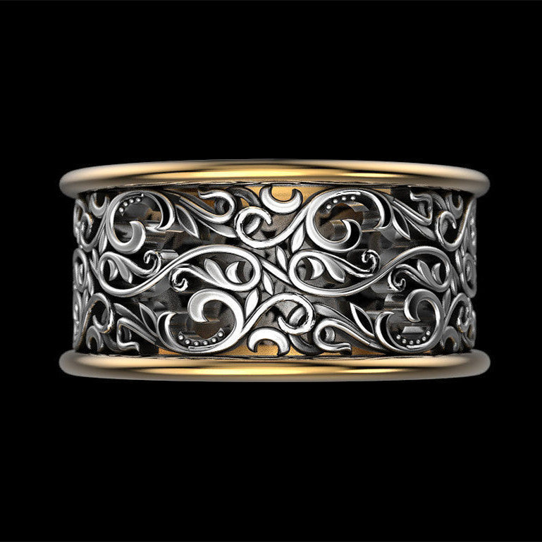 Creative Retro Hollow Pattern Alloy Men's Ring