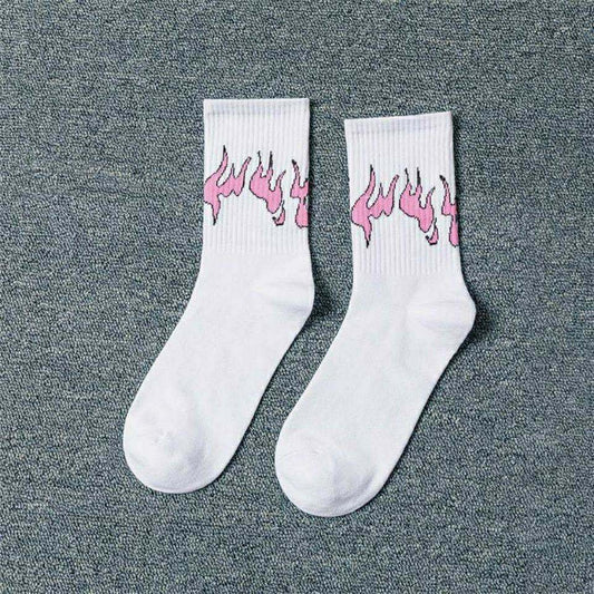 Tube Socks Flame Street Sports Style Hip Hop Trend Socks