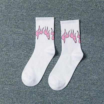 Tube Socks Flame Street Sports Style Hip Hop Trend Socks