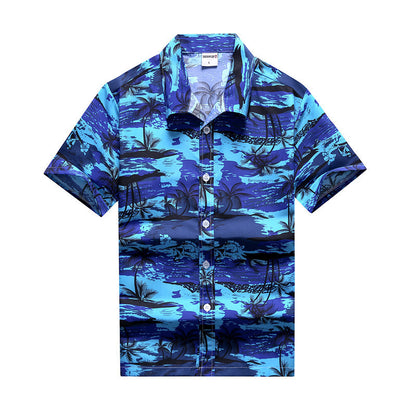 Loose Men's Beach Hawaii Printed Shirt