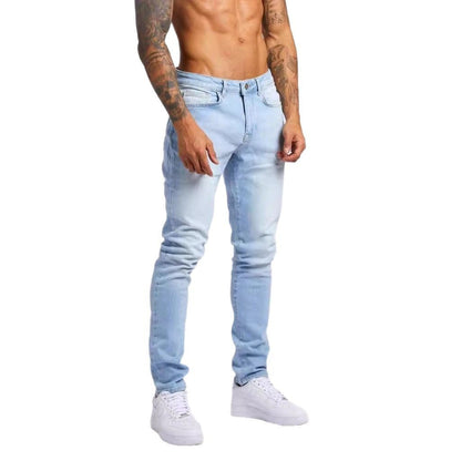 Slim-fitting Mid-waist Denim Micro-elastic Skinny Pants Men