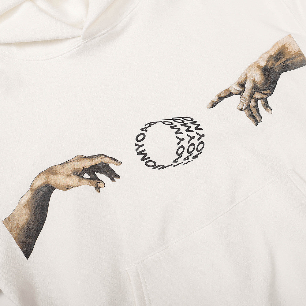 Men's Creative Printing Fleece Hooded Sweatshirt