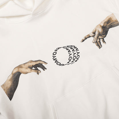 Men's Creative Printing Fleece Hooded Sweatshirt