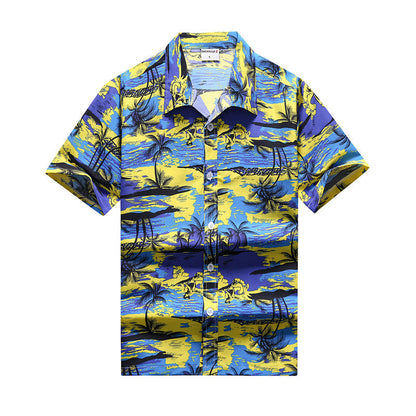 Loose Men's Beach Hawaii Printed Shirt